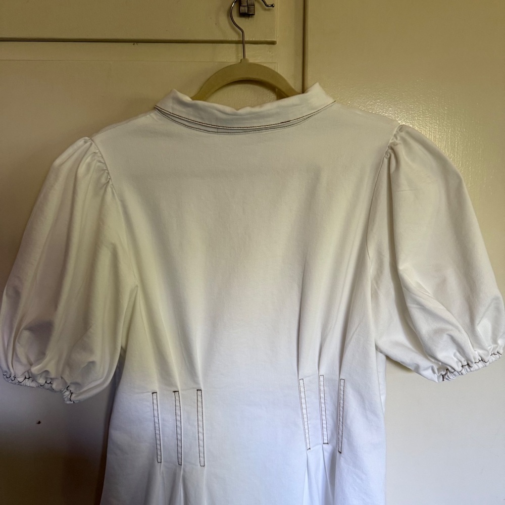Petal & Pup Sollie White Denim Puff Sleeve Midi Dress Size XL - Picture 11 of 15